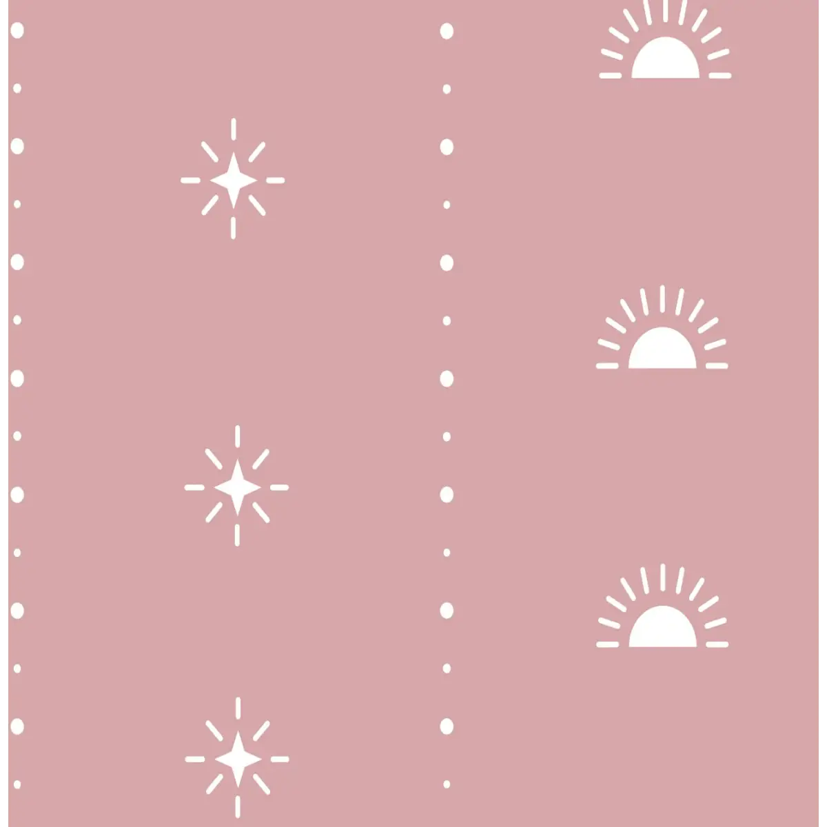 Hazen Wallpaper - Suns and Stars for Kids - by Danielle Chandler Design - Sample 1 foot by 1 foot / Pink - Loomwell