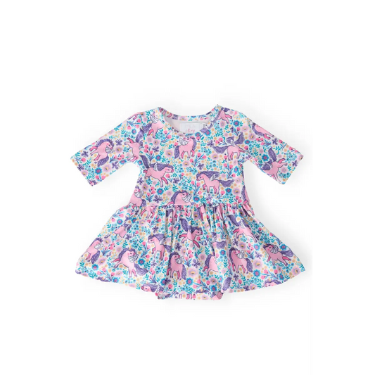 Head in the Clouds 3/4 Sleeve Twirl Bodysuit - Mila & Rose ®