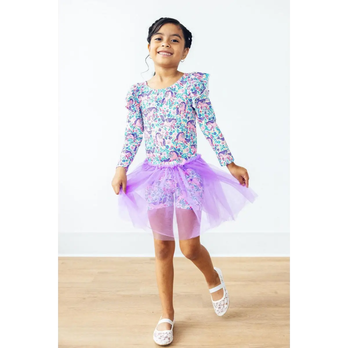 Head in the Clouds L/S Flutter Sleeve Leotard - Mila & Rose ®