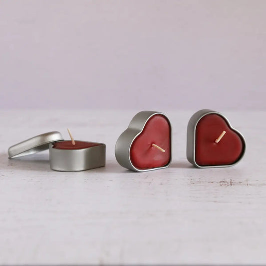 Heart Tin Candle – Beeswax Aromatherapy – Cinnamon Spice - Valentine’s Day - Big Dipper Wax Works
