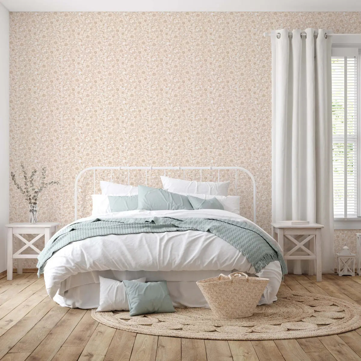 Heather Wallpaper - Pastel Mod Flowers - by Lovely People Studio - Loomwell Home Goods