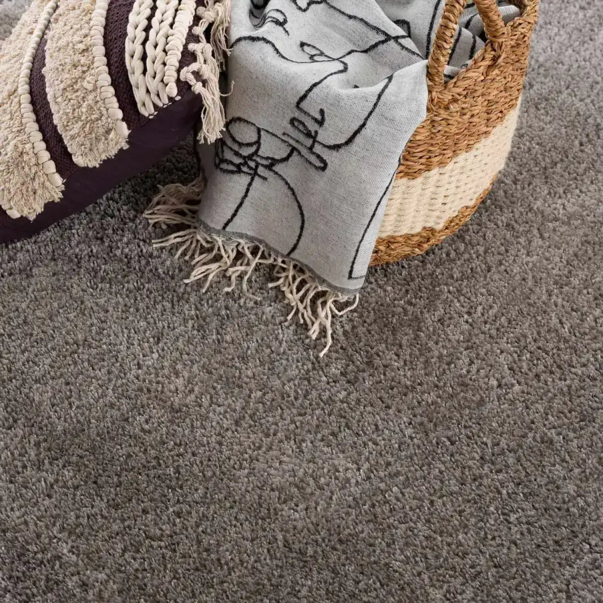 Heavenly Solid Gray Plush Rug - Boutique Rugs