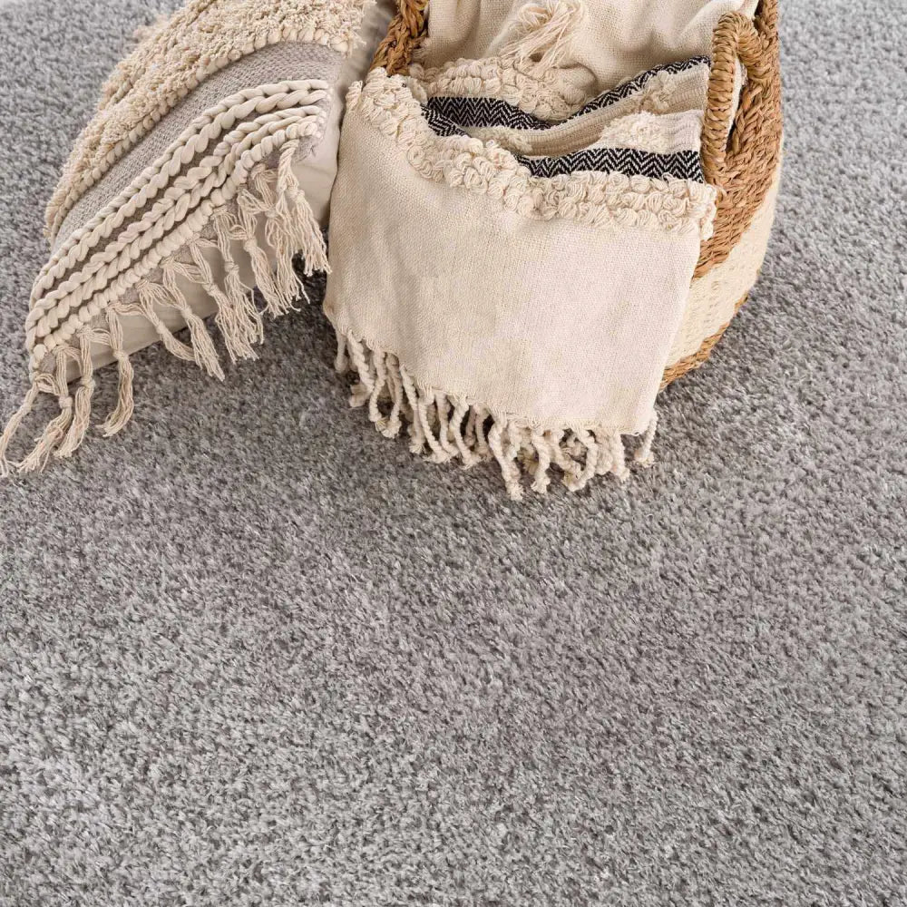 Heavenly Solid Light Gray Plush Rug - Clearance - Boutique Rugs