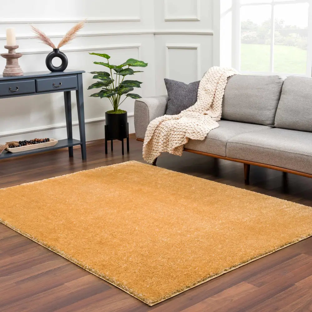Heavenly Solid Mustard Plush Rug - Clearance - Boutique Rugs