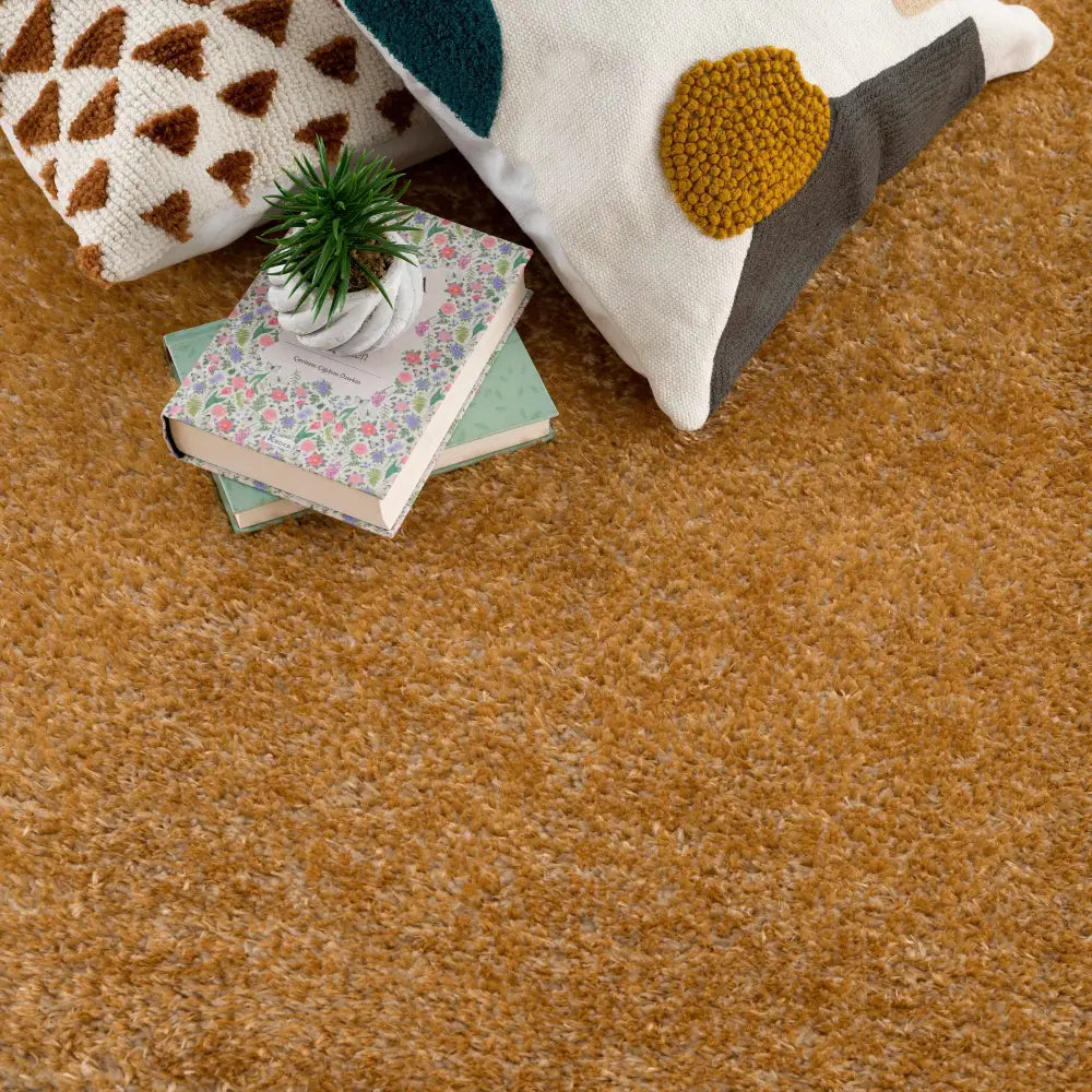 Heavenly Solid Mustard Plush Rug - Clearance - Boutique Rugs