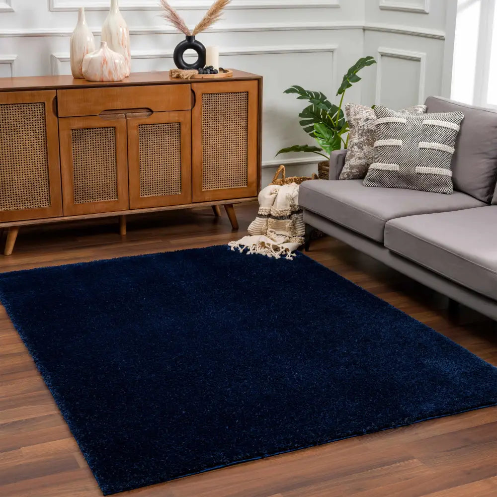 Heavenly Solid Navy Blue Shag Rug - Clearance - Boutique Rugs