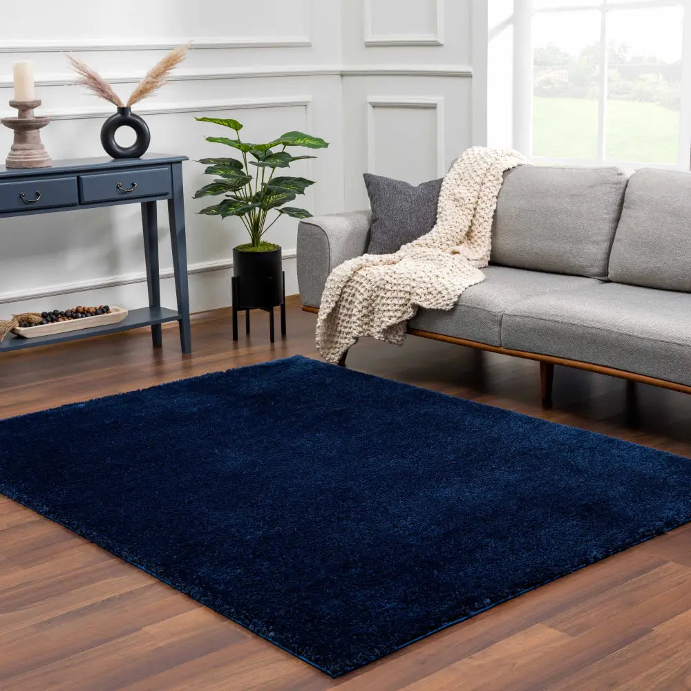 Heavenly Solid Navy Blue Shag Rug - Clearance - Boutique Rugs