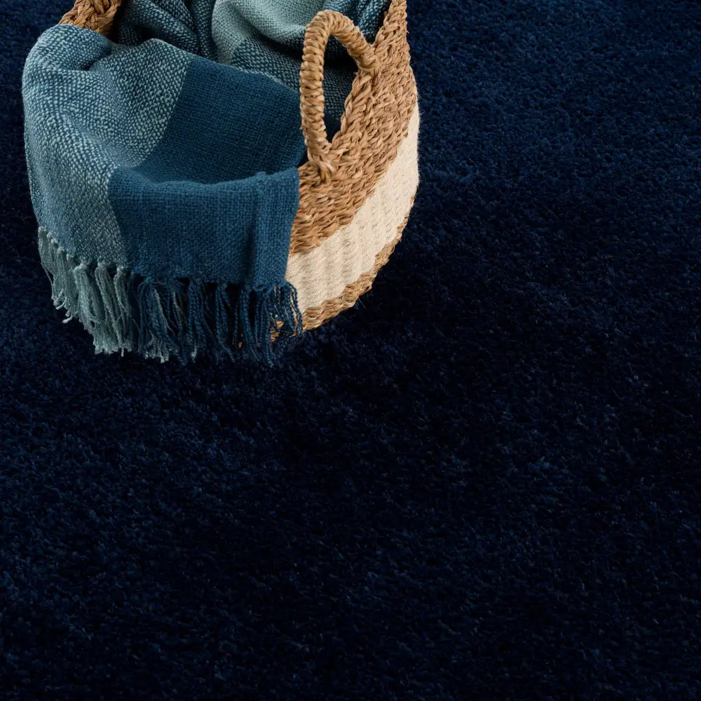 Heavenly Solid Navy Blue Shag Rug - Clearance - Boutique Rugs