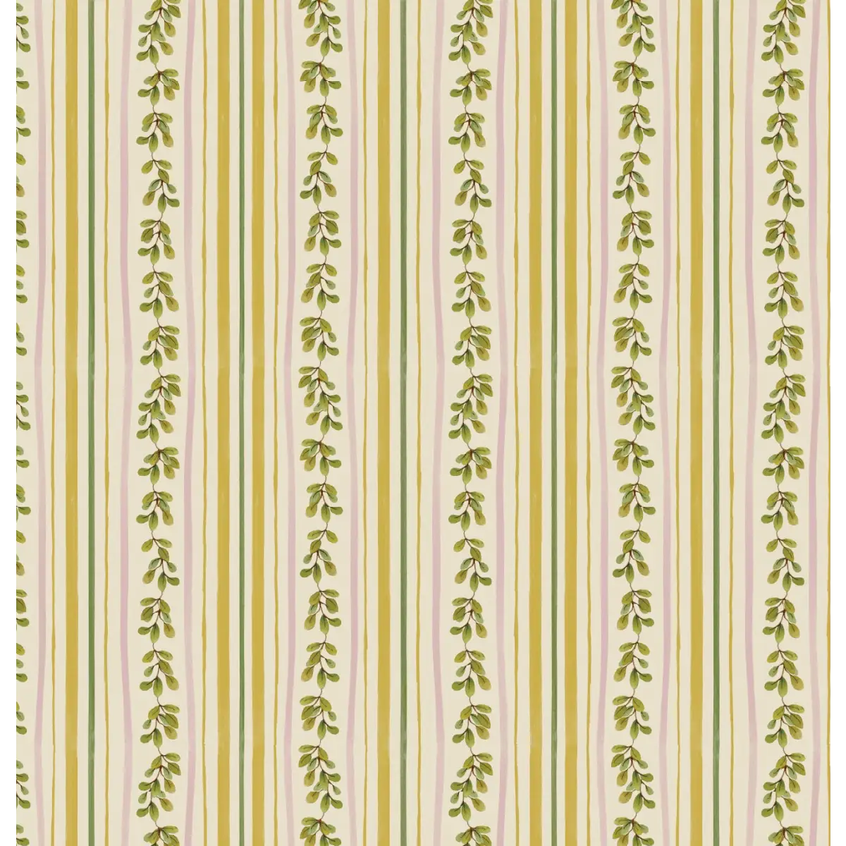 Hedge Wallpaper - Leaf Stripe - by Strawberry Snail Illustrations - Loomwell Home Goods