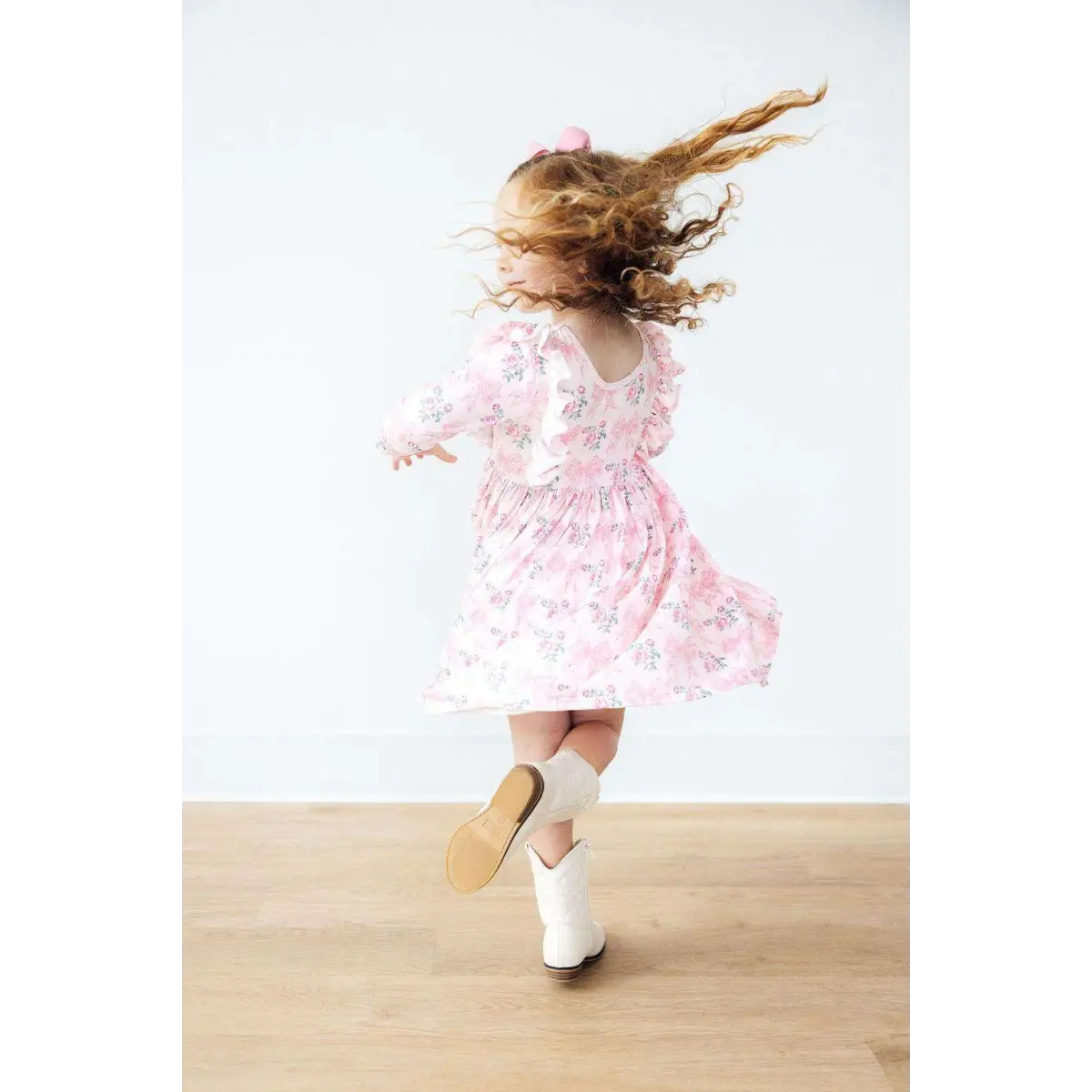 Heirloom Garden 3/4 Sleeve Ruffle Twirl Dress - Mila & Rose ®