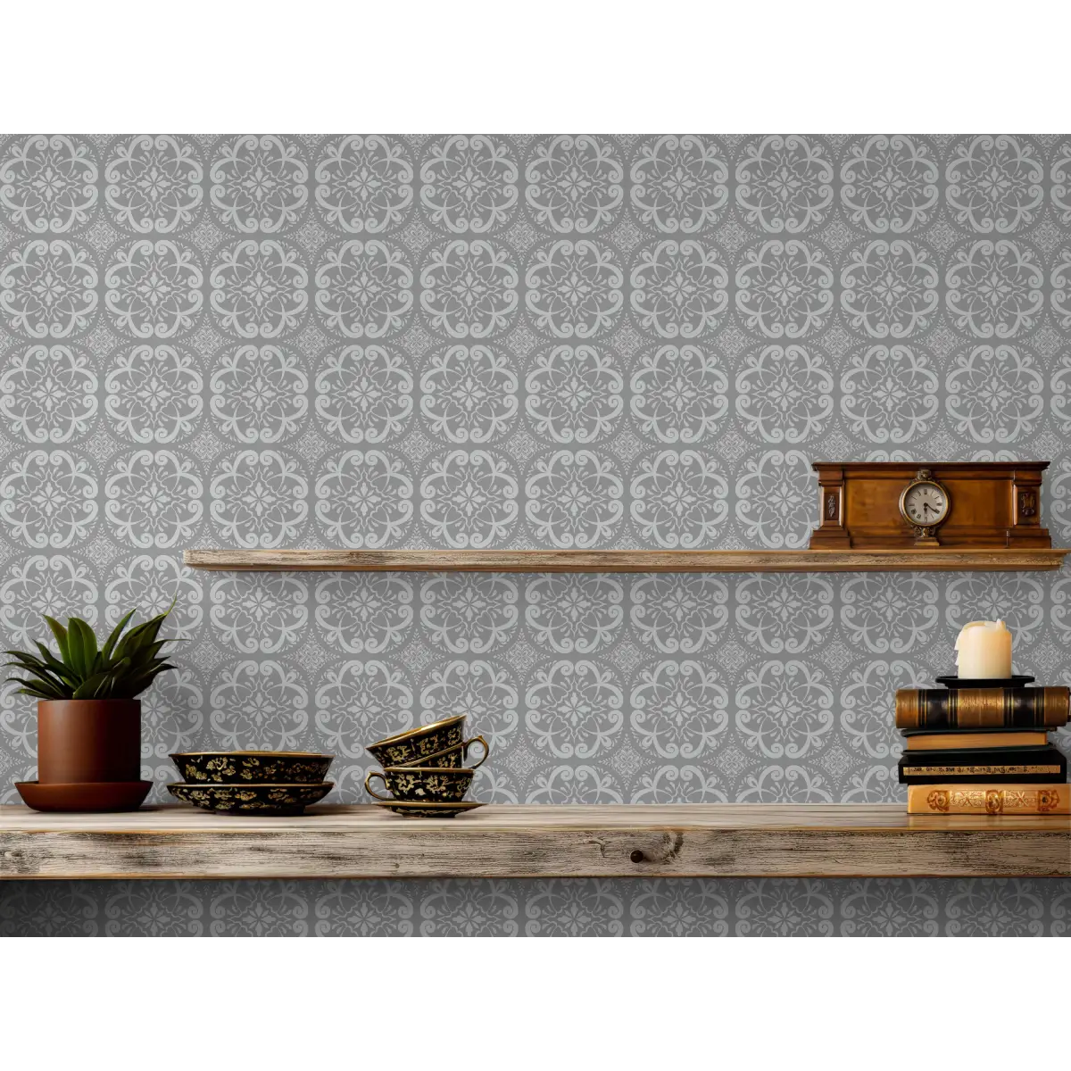 Helen Wallpaper - Vintage Tiles - by The Bright Leaf Design - Loomwell Home Goods