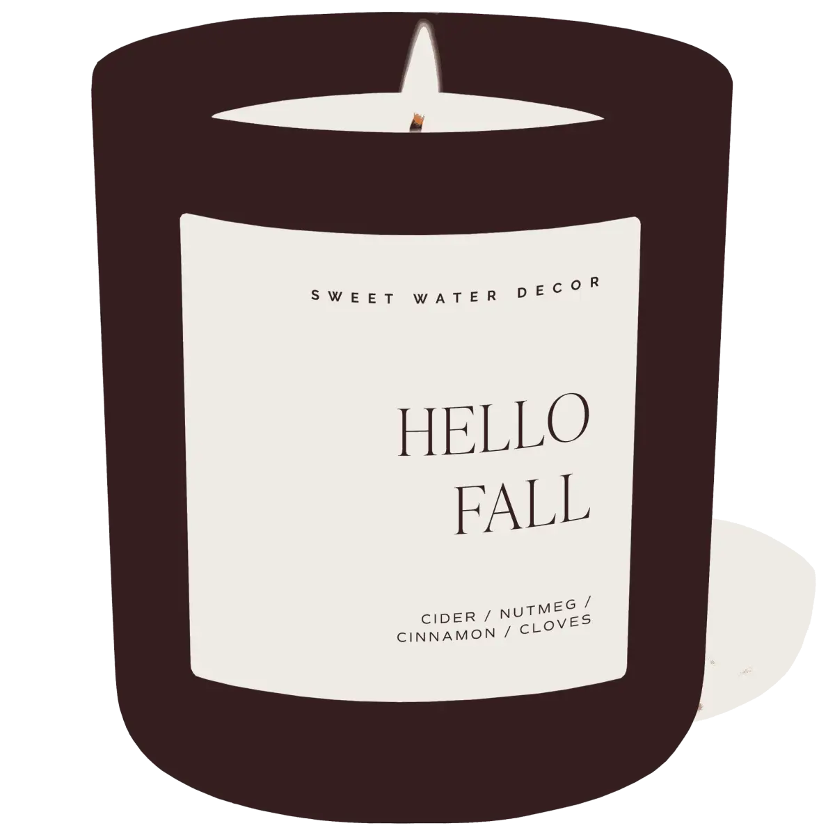 Hello Fall Soy Candle - Brown Matte Jar - 15 oz - Sweet Water Decor