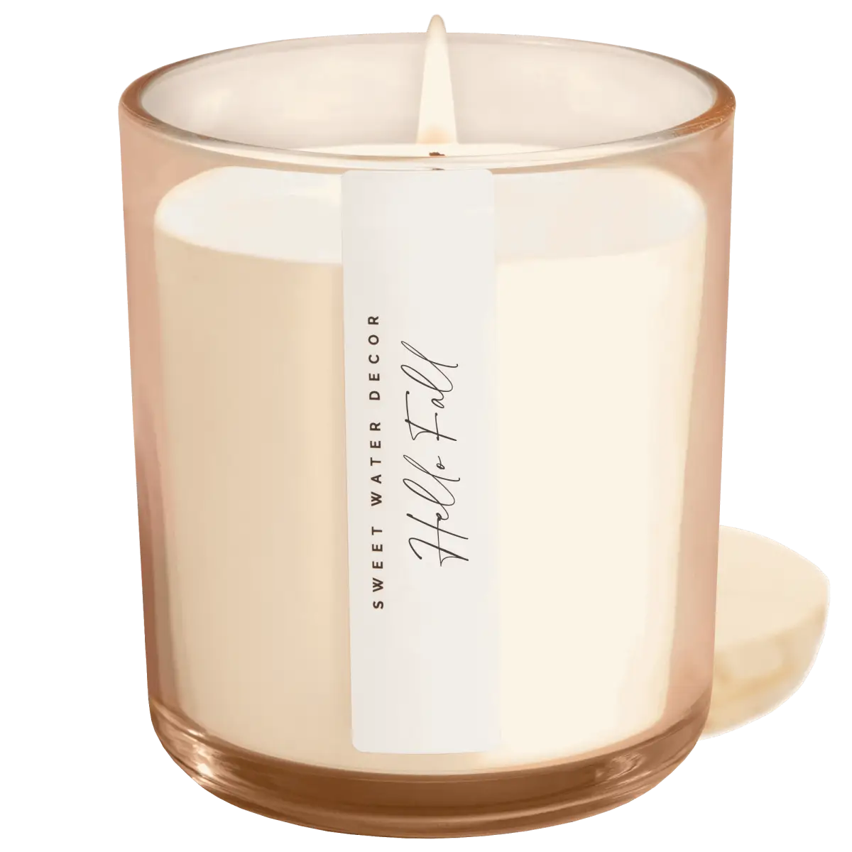 Hello Fall Soy Candle - Tinted Glass Jar - 12 oz - Sweet Water Decor
