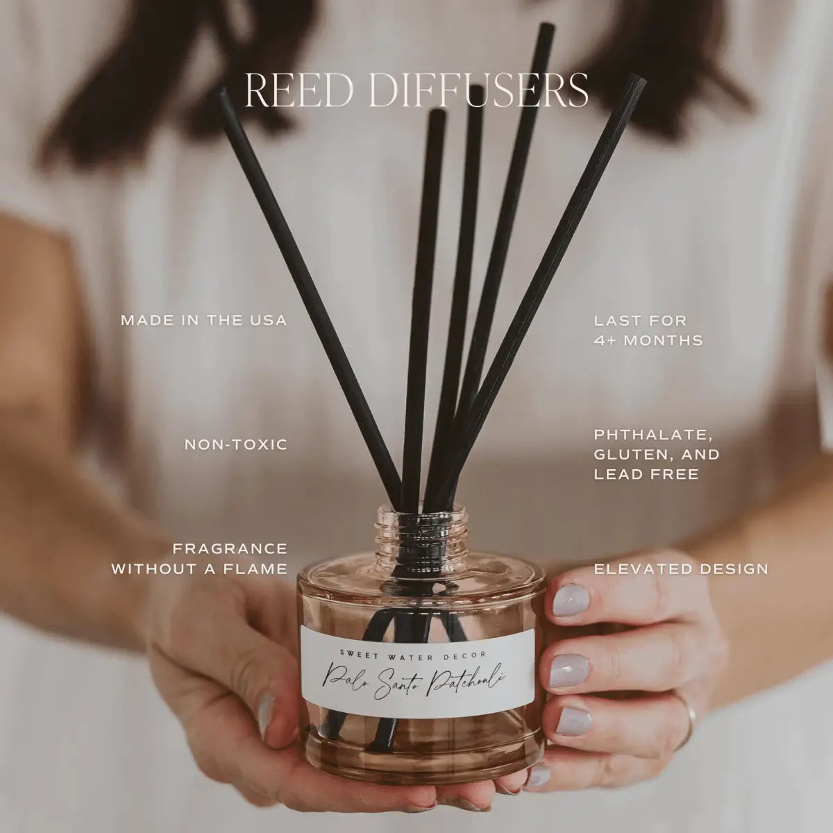 Hello Fall Tinted Glass Jar Reed Diffuser - Sweet Water Decor