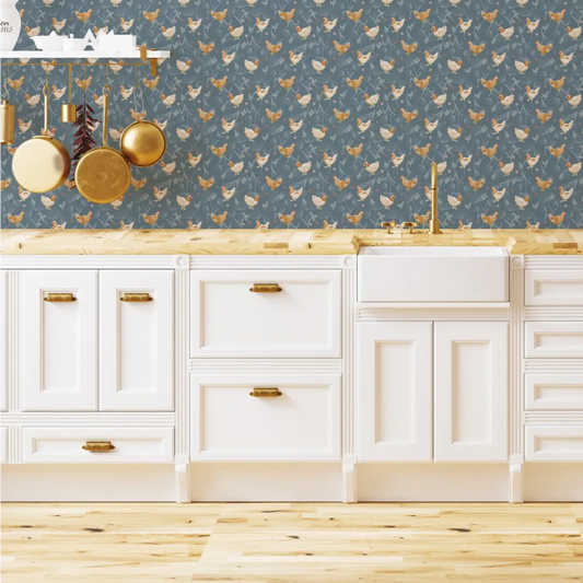 Henrietta Wallpaper - Little Chickens - by Fede Volpato - Loomwell Home Goods