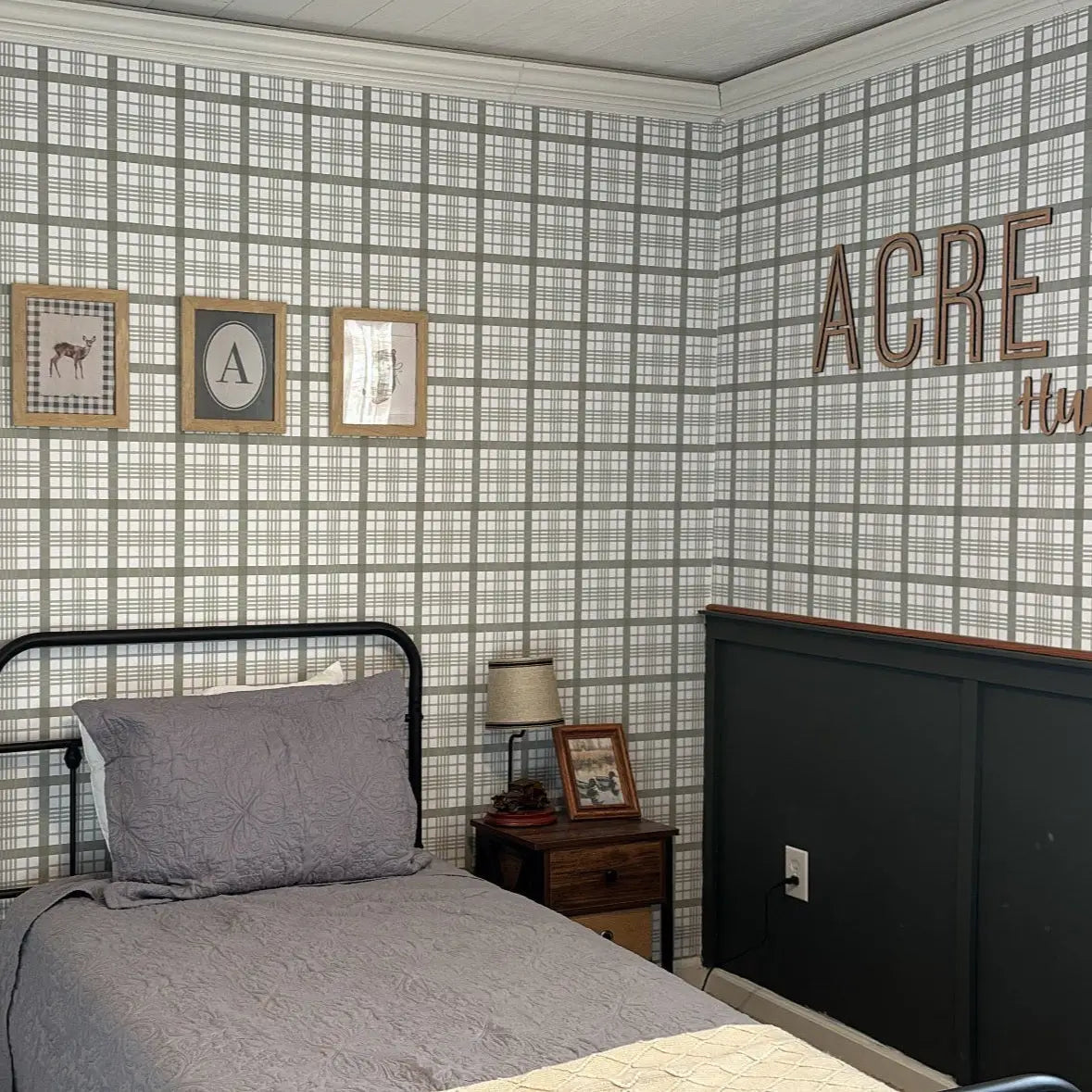Henry Wallpaper - Simple Plaid Check - by Kourtni Gunn - Loomwell Home Goods