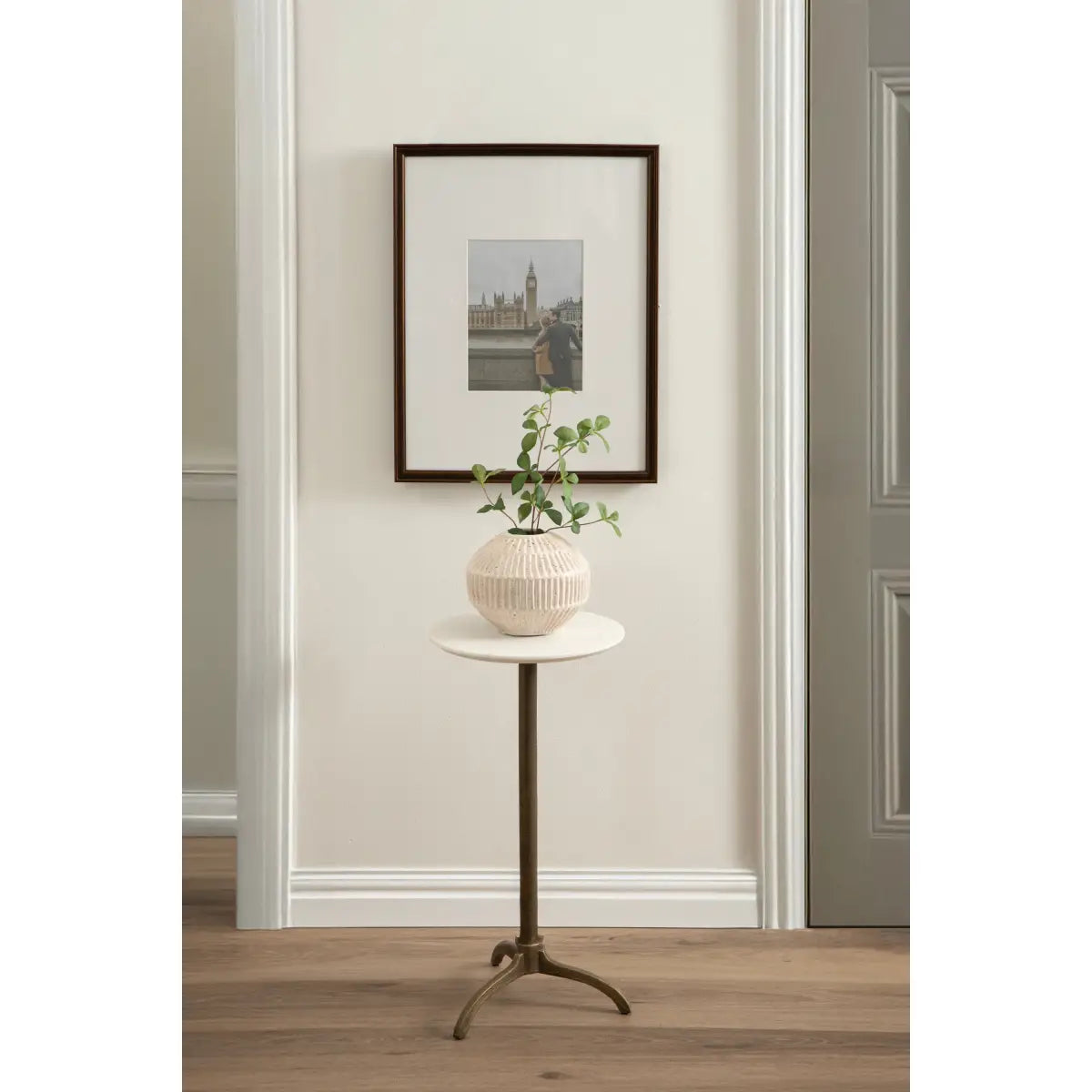 Henshall Marble Round Side Table or Plant Stand - kateandlaurel