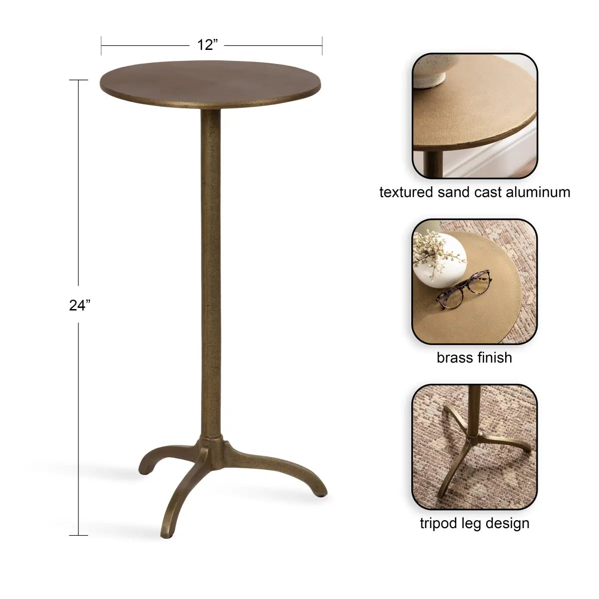 Henshall Round Metal Side Table - kateandlaurel
