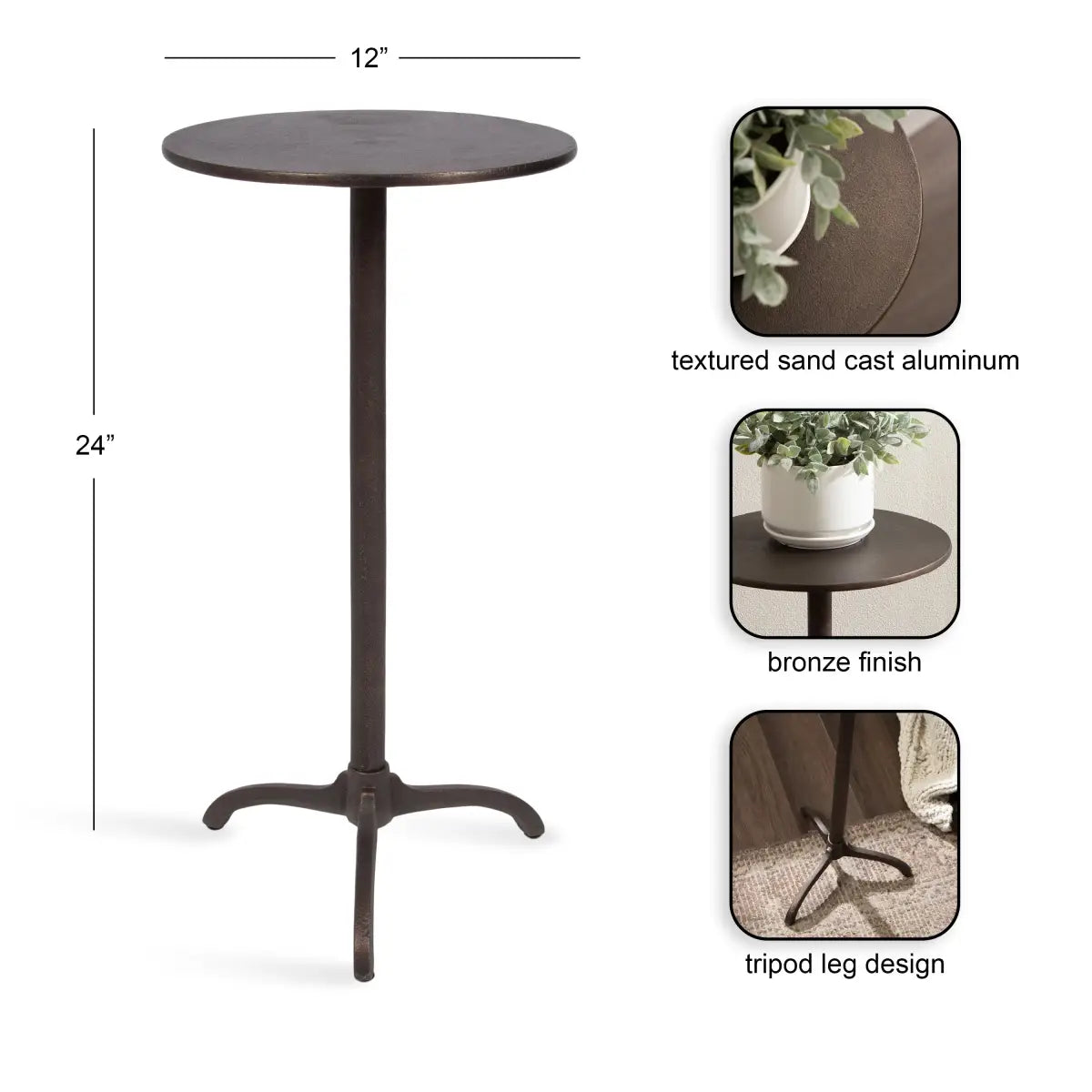 Henshall Round Metal Side Table - kateandlaurel