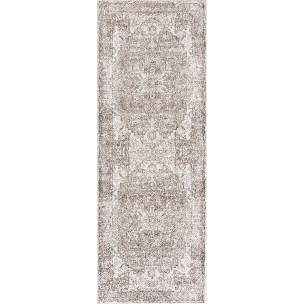Hera Brown&Cream Washable Area Rug - 2’7’’ x 7’3’’ Runner - Boutique Rugs