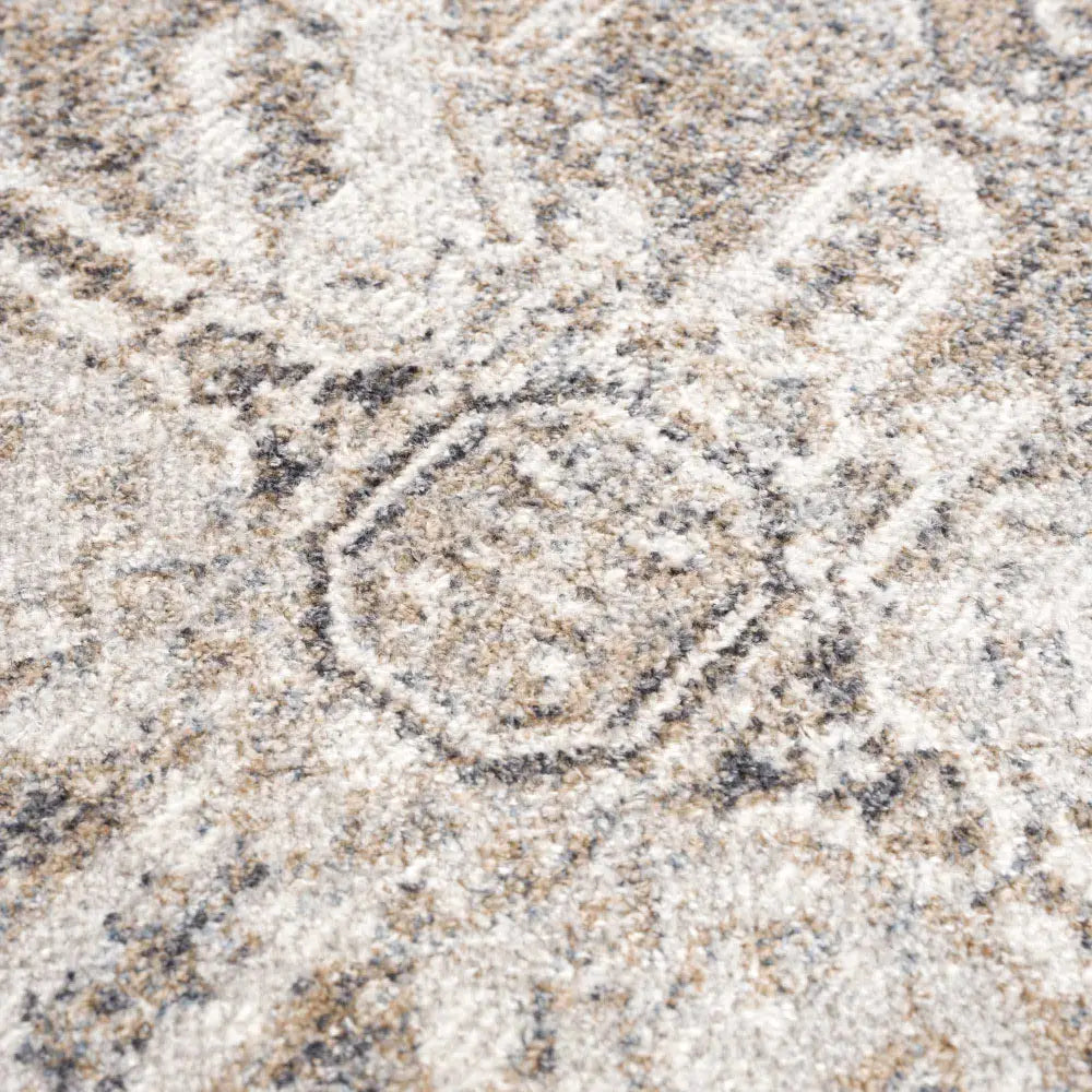 Hera Brown&Cream Washable Area Rug - 6’7’’ x 9’ Rectangle - Boutique Rugs