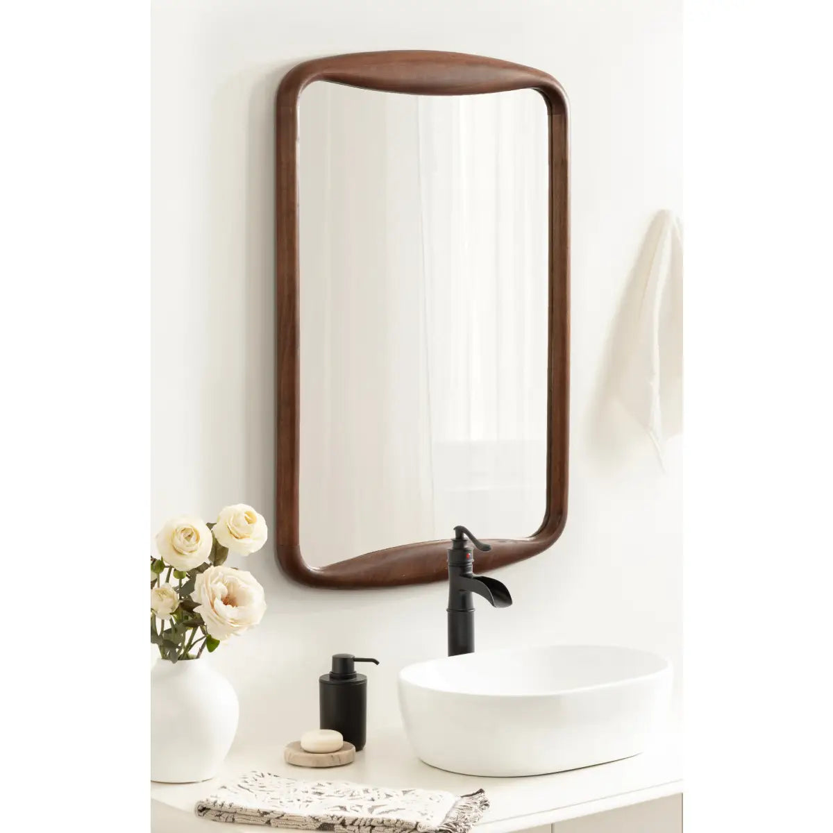 Hera Radius Rectangle Wood Mirror - kateandlaurel
