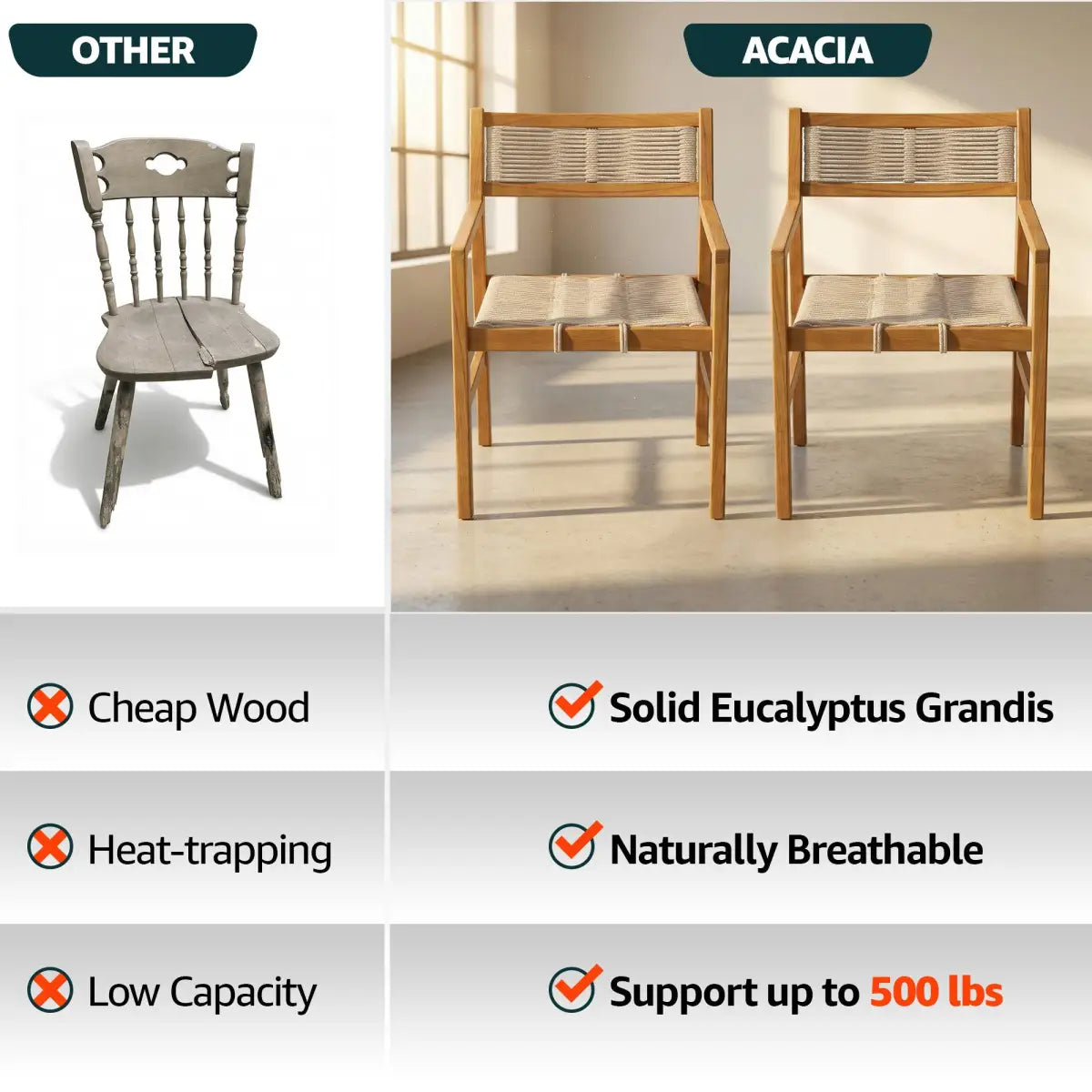 Outdoor Armchair - Heritage Standard - Acacia Wood - Megsu