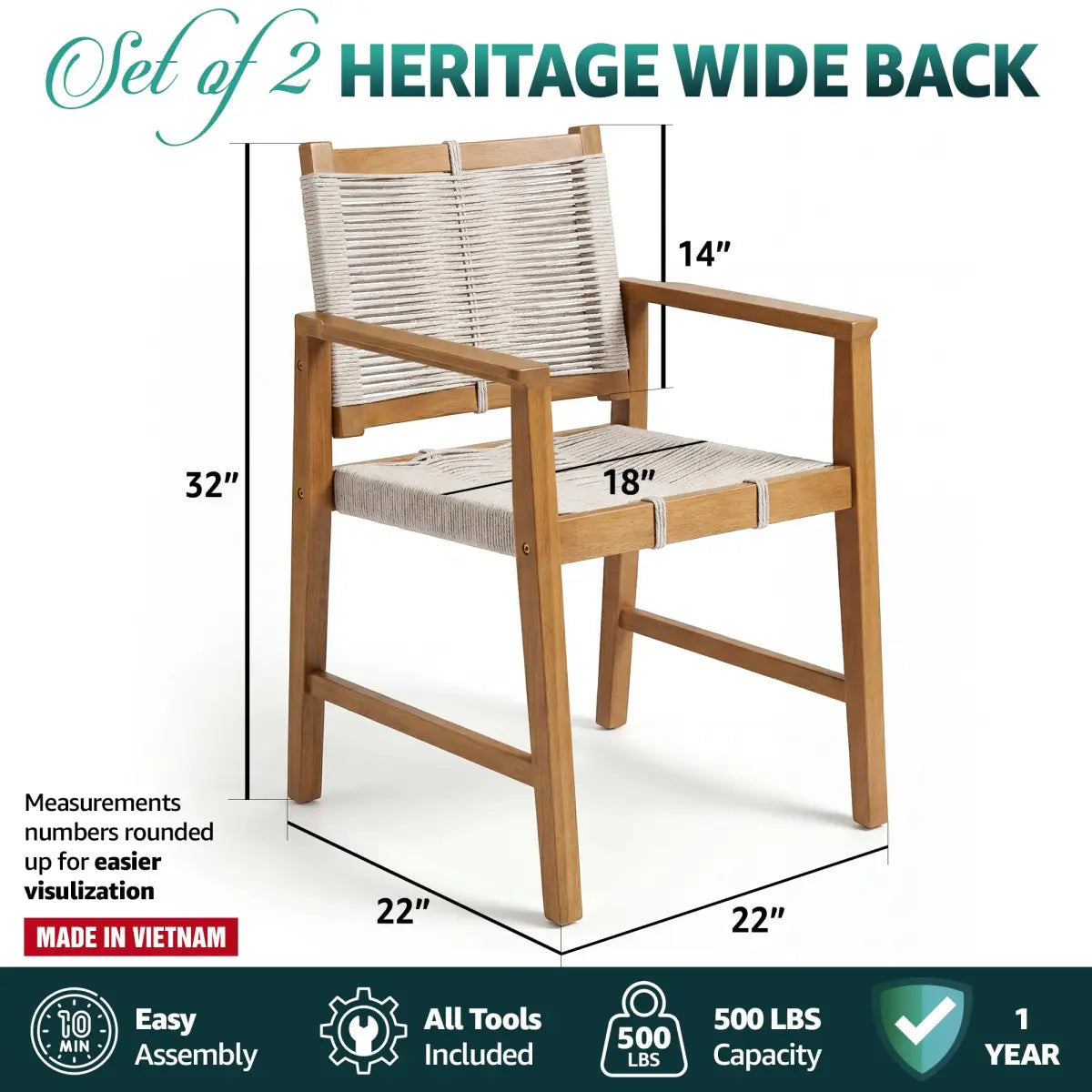 Heritage Wide Outdoor Armchair - Megsu