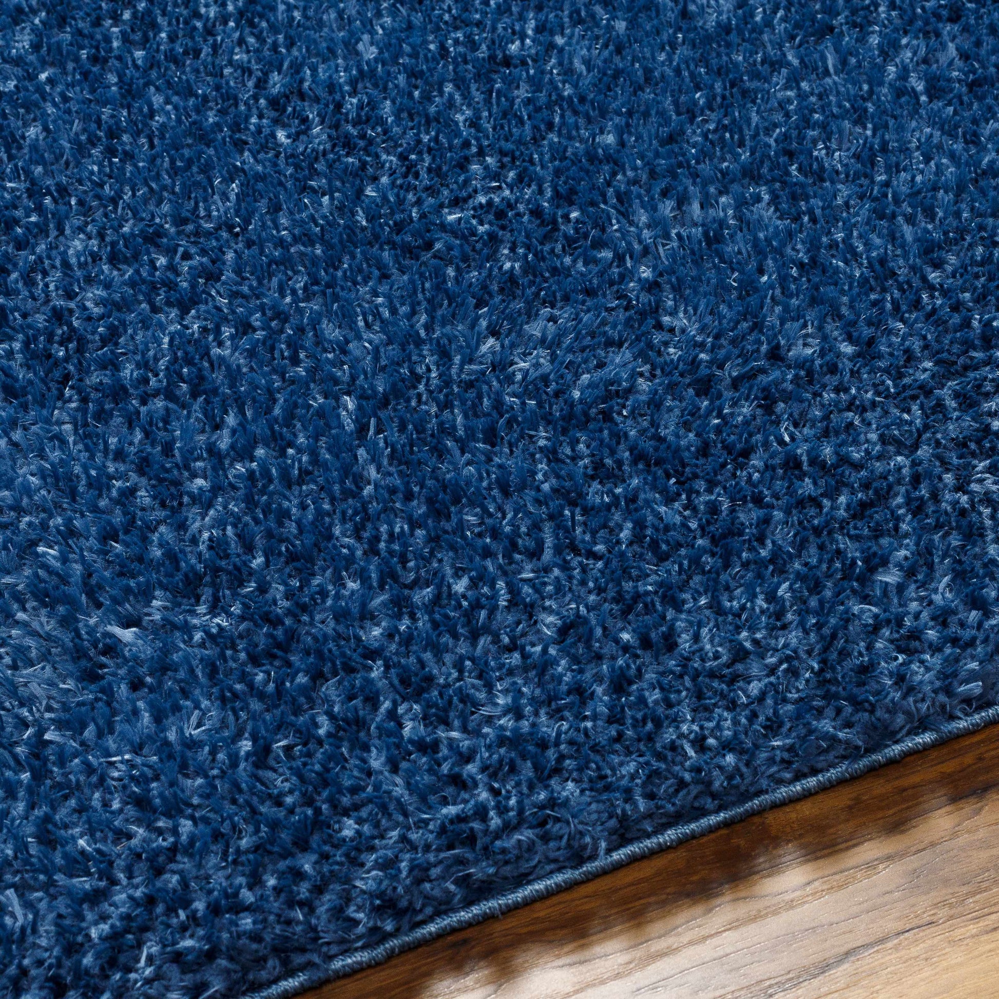 Faina Solid Dark Blue Shag Rug Washable - 2’7’’ x 7’3’’ Runner - Boutique Rugs