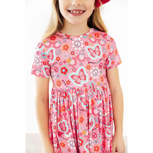 Hippie Sissy S/S Pocket Twirl Dress - 6-12M - Mila & Rose ®