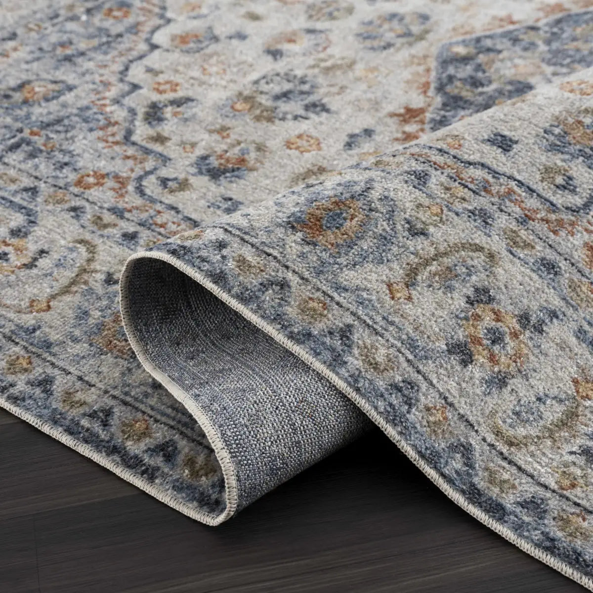 Hiti Cream & Blue Washable Rug - Boutique Rugs