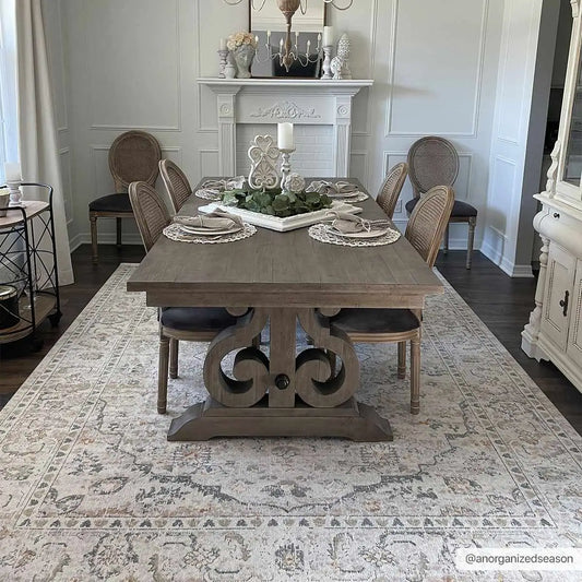 Hiti Cream Washable Performance Rug - 7’10’’ x 10’ Rectangle - Boutique Rugs