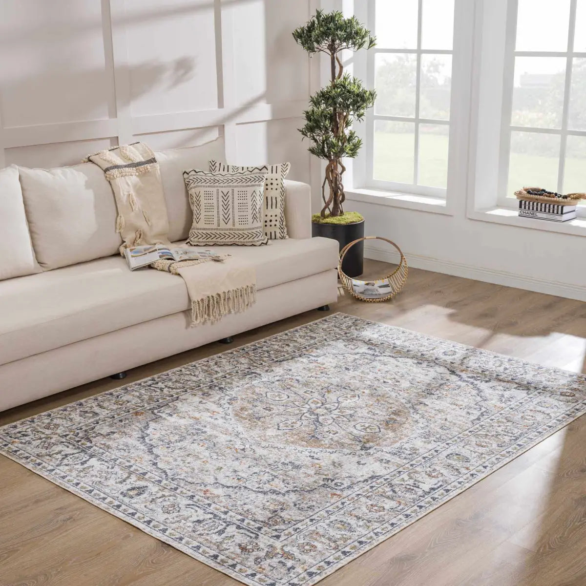 Hiti Cream Washable Performance Rug - Boutique Rugs