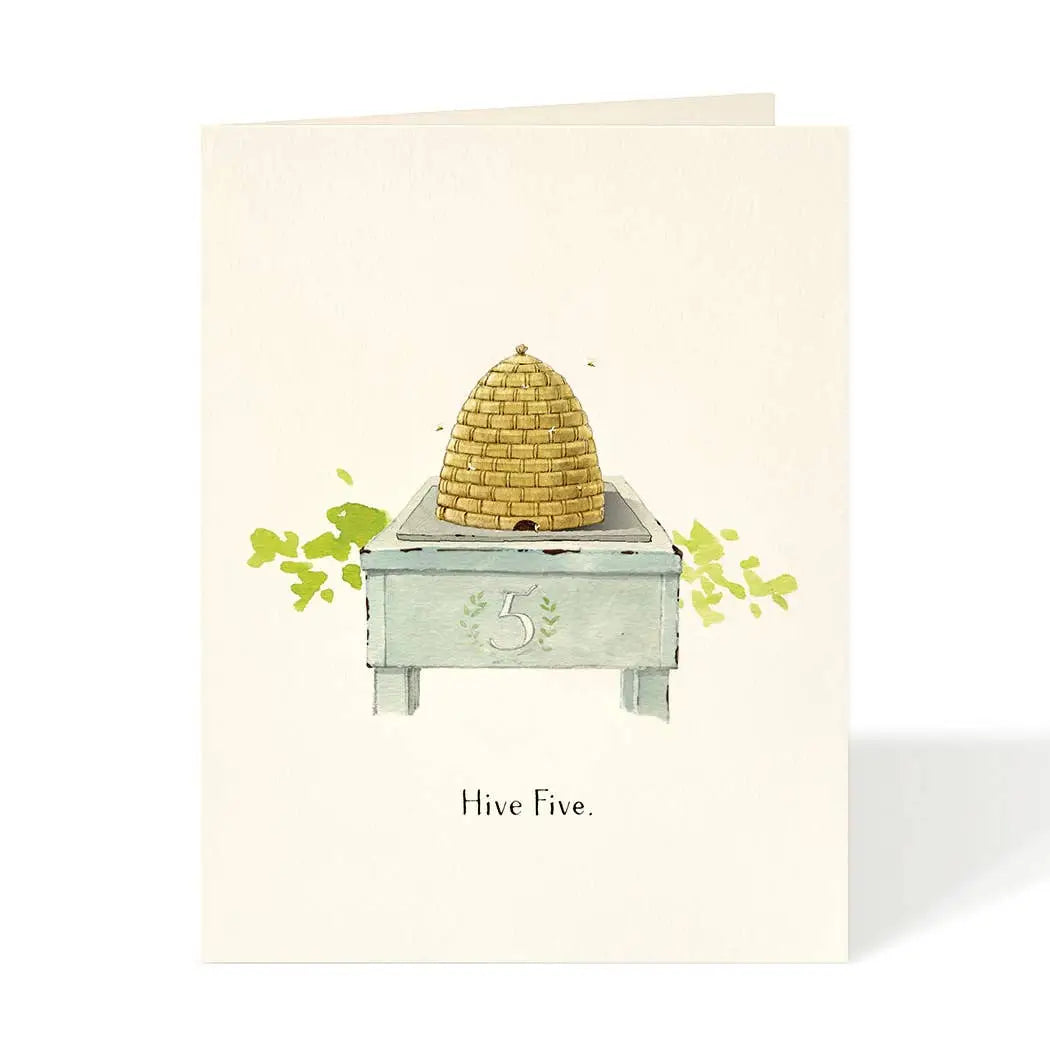 Congratulations Card - Hive Five - Bee Skep - Felix Doolittle