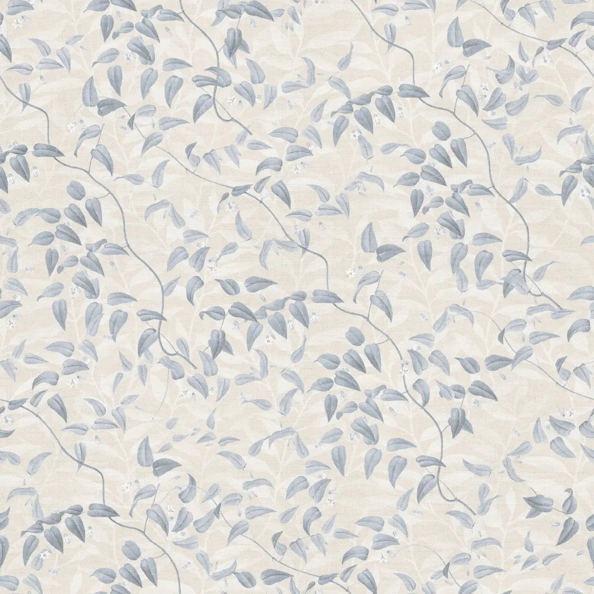 Hollins Wallpaper - Vines and Leaves - by Aynsley Ovard x Bloomery Decor - Sample 1 foot by 1 foot / Blue - Loomwell