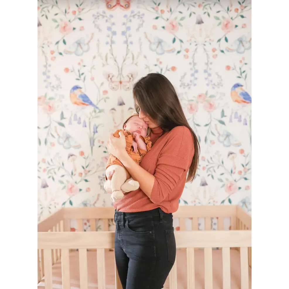 Hollis Wallpaper - Birds Butterflies and Flowers - by Clara McAllister - Loomwell Home Goods