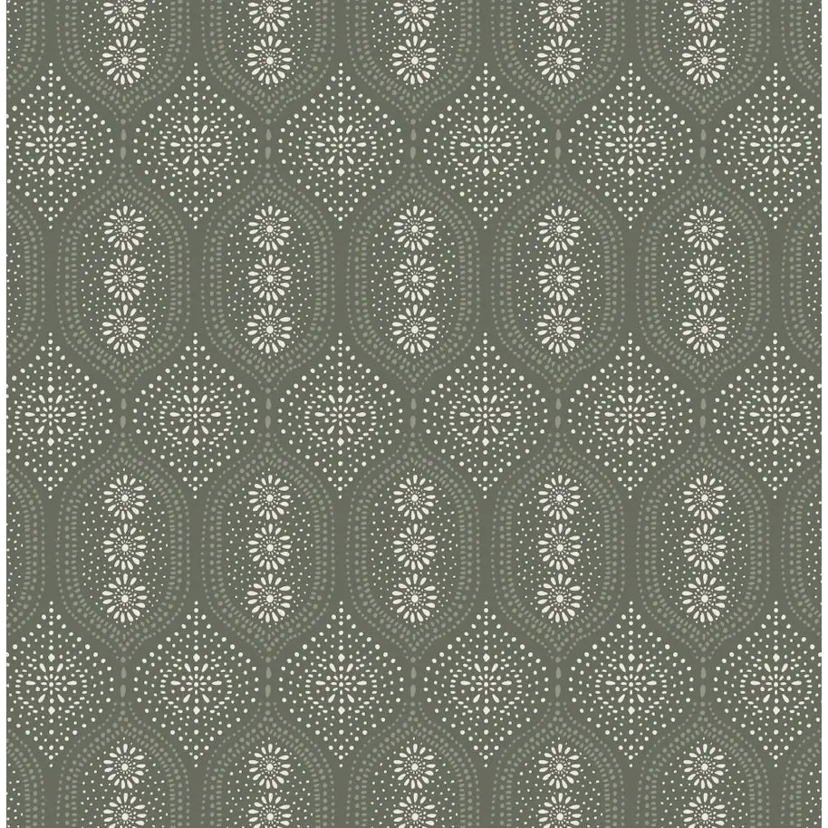 Holloway Wallpaper - Dot Pattern - by Brittany Polatis Design - Sample 1 foot by 1 foot / Olive - Loomwell Home Goods