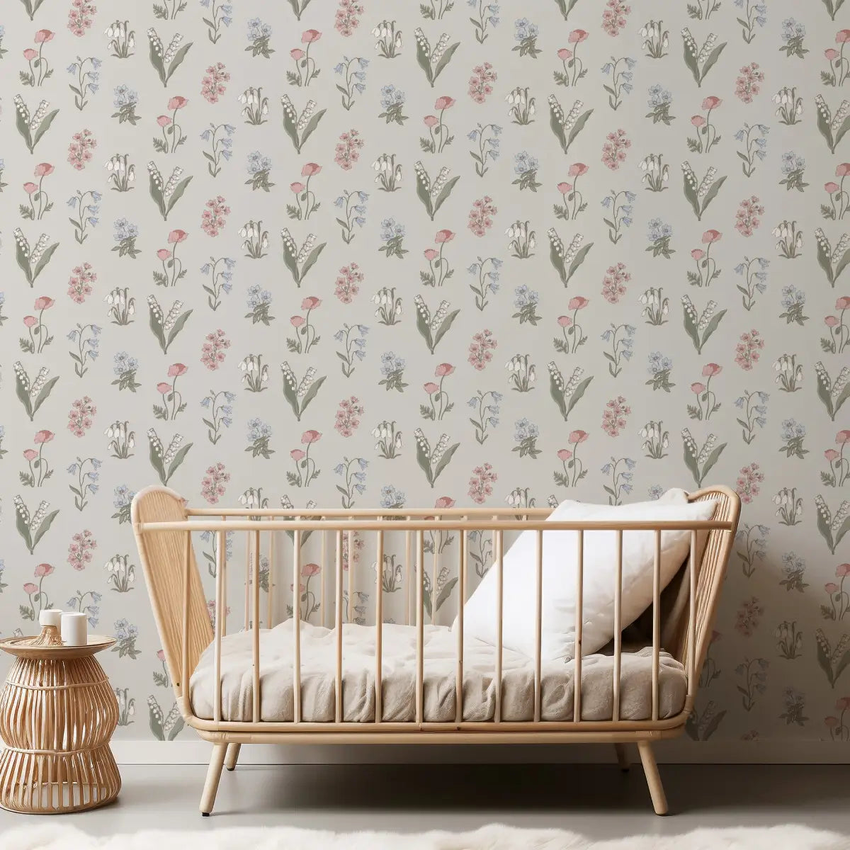 Holly Wallpaper - Pastel Garden - by Anna H Design - Loomwell Home Goods