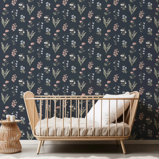 Holly Wallpaper - Pastel Garden - by Anna H Design - Loomwell Home Goods