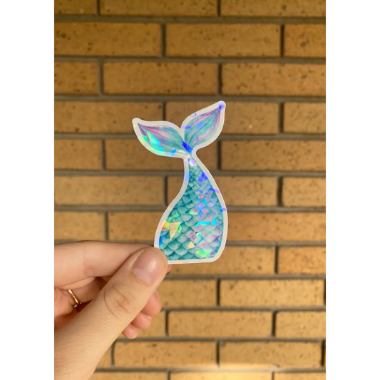 Holographic Vinyl Sticker - Mermaid Tail - JasmineTreeDesign