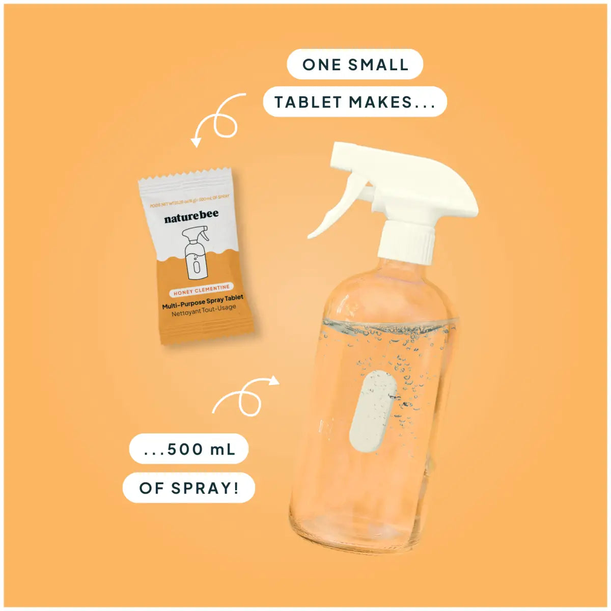 Honey Clementine Multi-Purpose Cleaner Refill Kit with Bottle - NATURE BEE