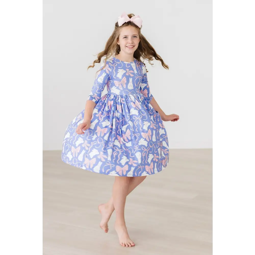Hop Skip & Twirl 3/4 Sleeve Pocket Twirl Dress - Mila & Rose ®