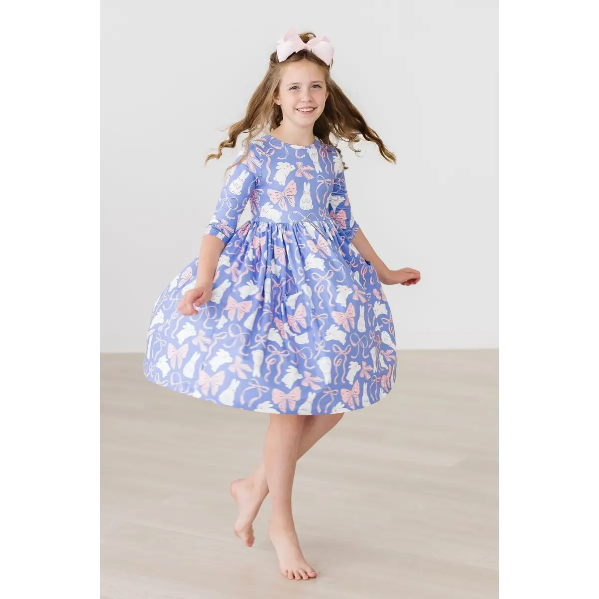 Hop Skip & Twirl 3/4 Sleeve Pocket Twirl Dress - Mila & Rose ®