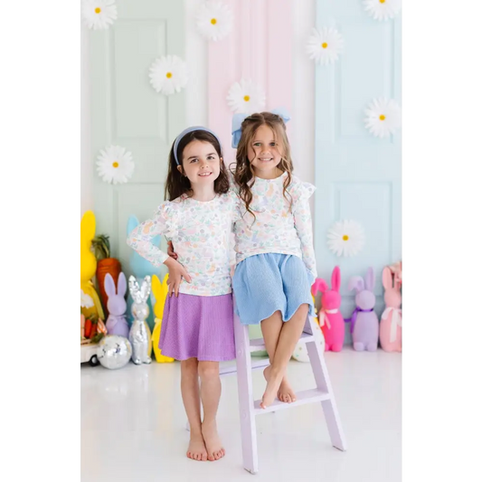 Hoppy Easter L/S Ruffle Tee - Mila & Rose ®