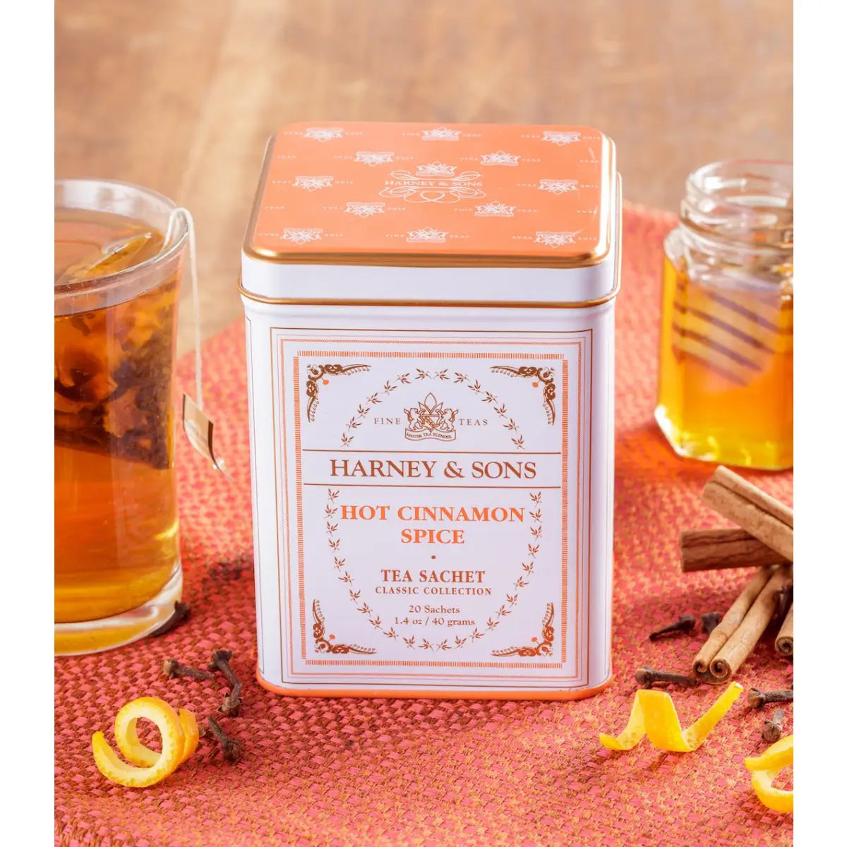 Hot Cinnamon Spice Classic Tin of 20 Sachets - Harney & Sons Fine Teas