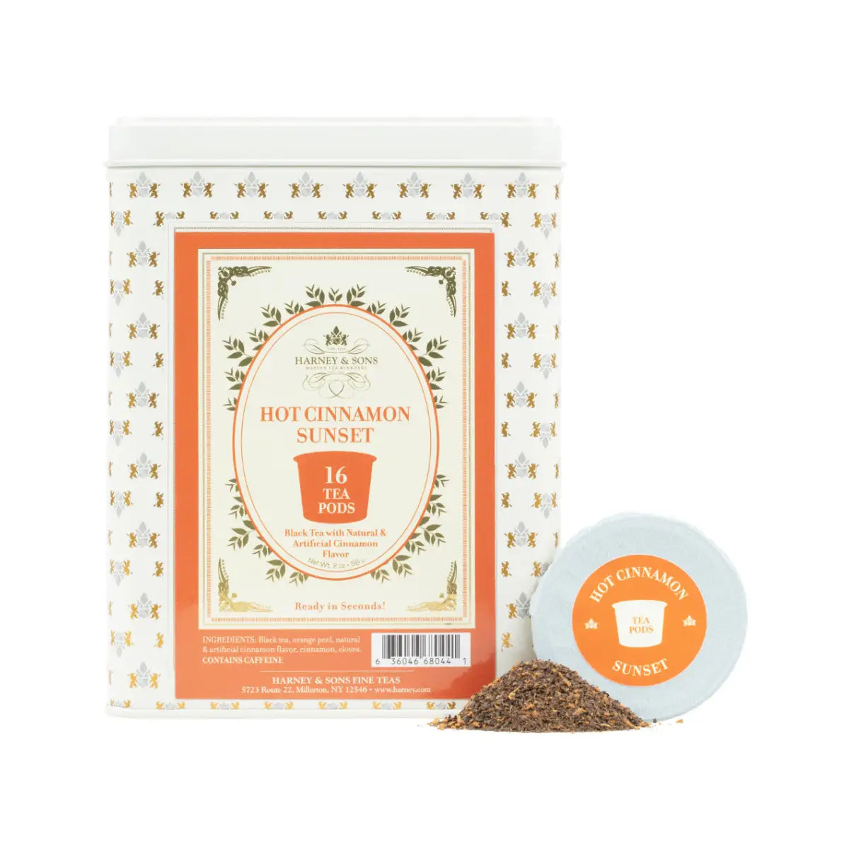 Hot Cinnamon Spice Tea - Tea Pods / Tin of 16 Tea Pods - Harney & Sons Fine Teas