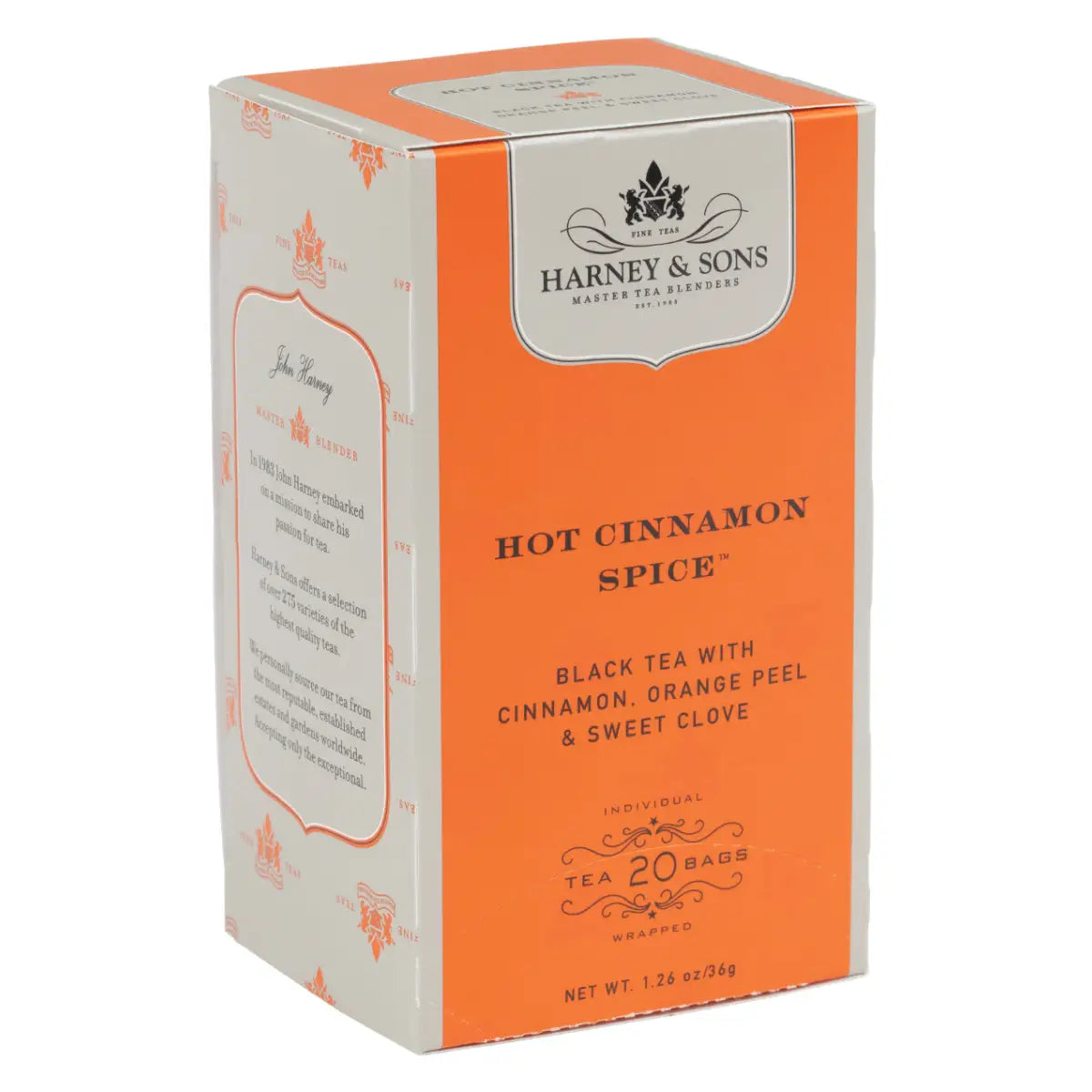 Hot Cinnamon Spice Tea - Teabags / Box of 20 Premium Teabags - Harney & Sons Fine Teas