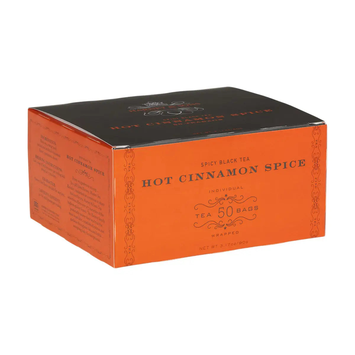 Hot Cinnamon Spice Tea - Teabags / Box of 50 Wrapped Teabags - Harney & Sons Fine Teas