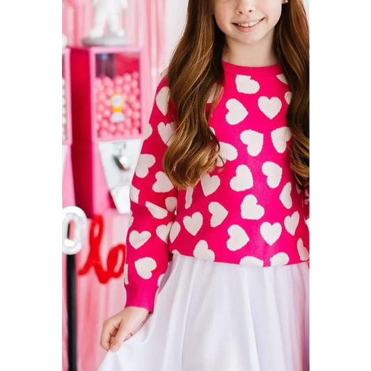 Hot Pink Hearts Sweater - Mila & Rose ®