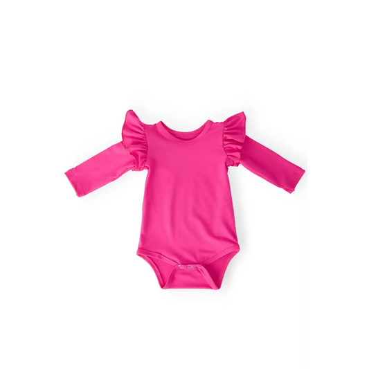 Hot Pink L/S Flutter Bodysuit - Mila & Rose ®